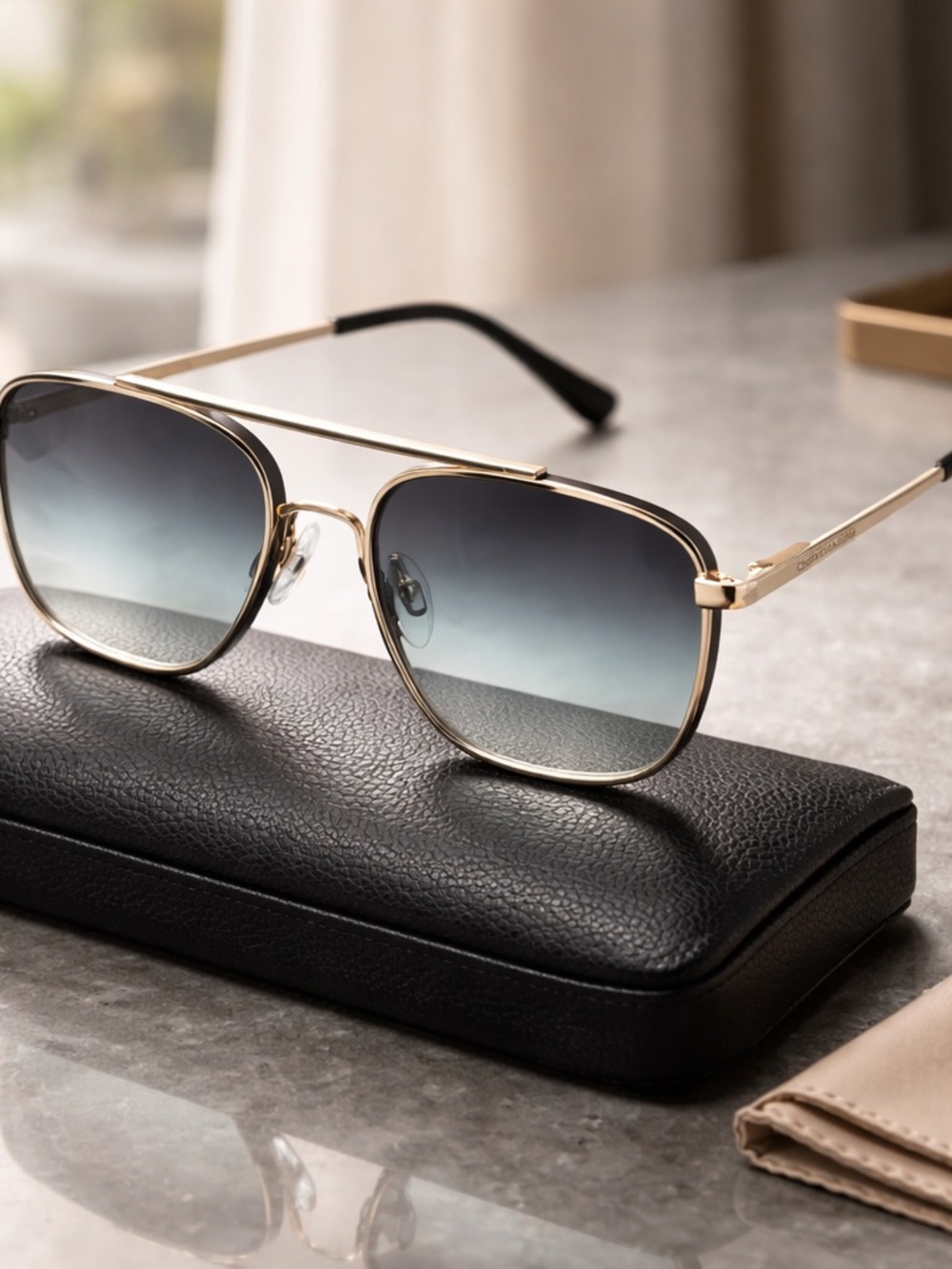 Carolina lemke Berlin unisex Gold Frame Gradient Lens (Bass) Sunglasses $299🔥